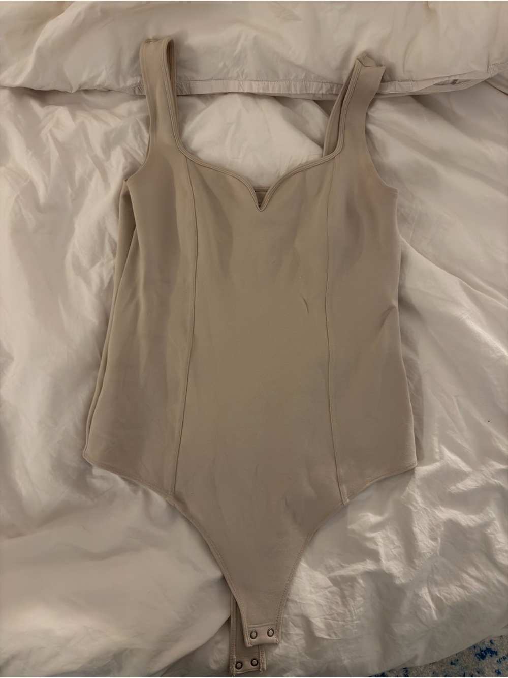 Tan One-Piece Bodysuit in Beige